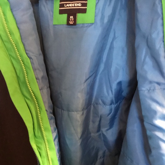 Men’s Lands’End Size XL Blue &Green Hooded Jacket. - Picture 5 of 8